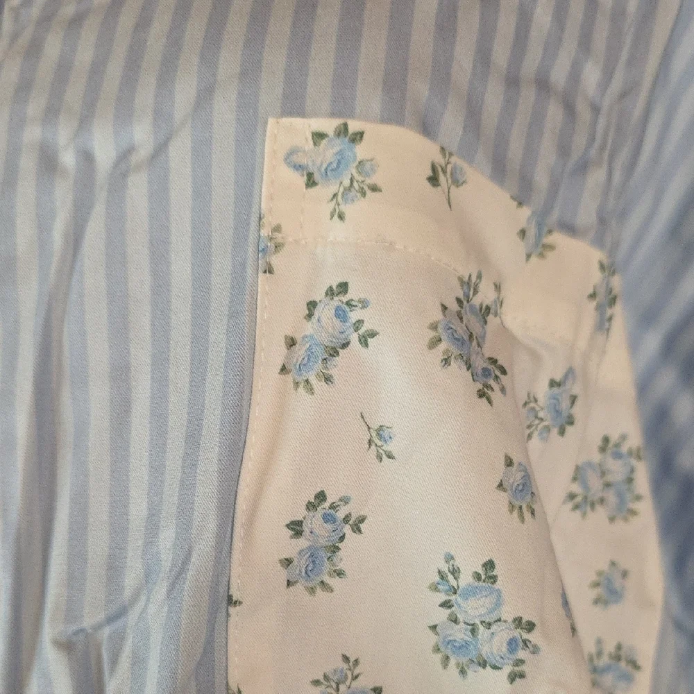 NWT FOR LOVE AND LEMONS TAMREN BLUE STRIPE BUTTON UP SHIRT TOP #4 SIZE S - Picture 4 of 7